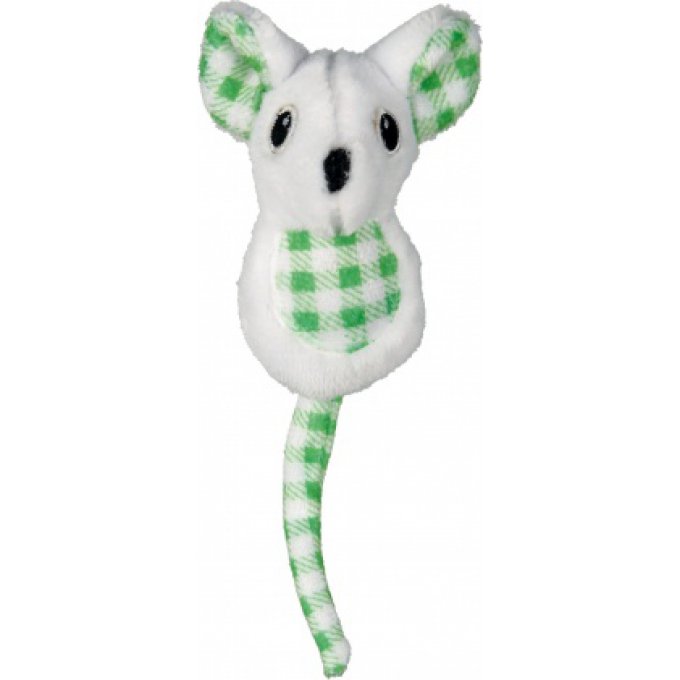 souris peluche à carreau 