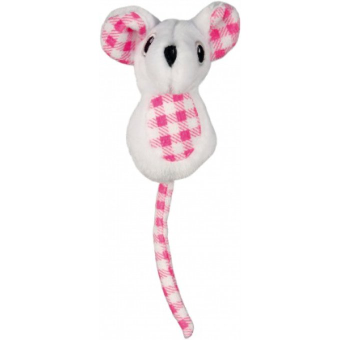 souris peluche à carreau 