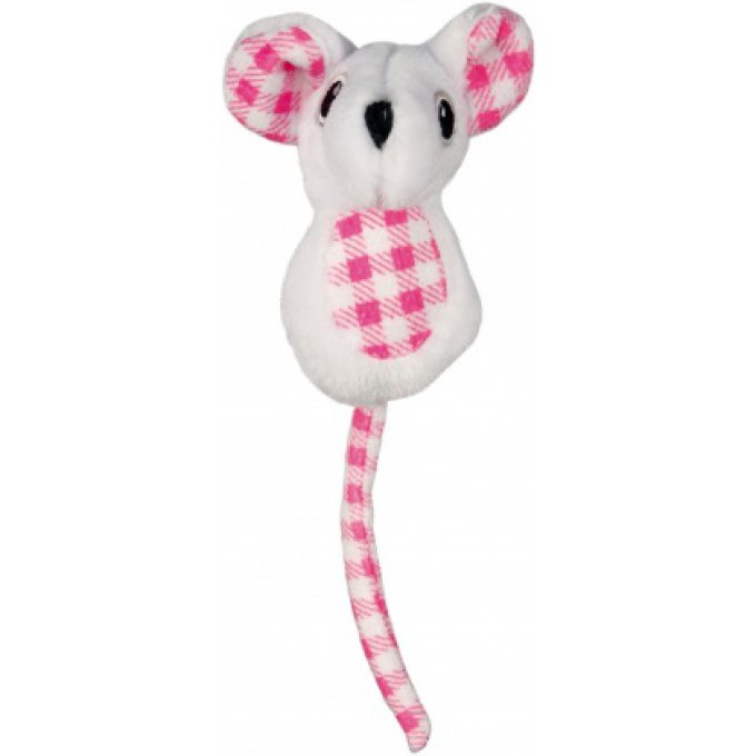 souris peluche à carreau 