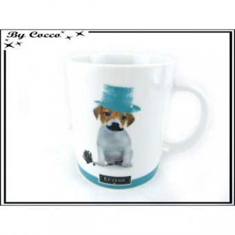 mug bleu chien reveur