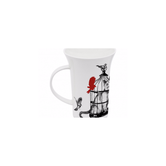 Mug chat aux oiseaux