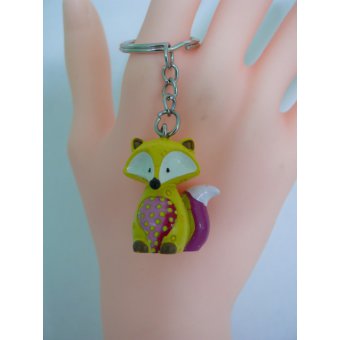 porte clé renard coloré