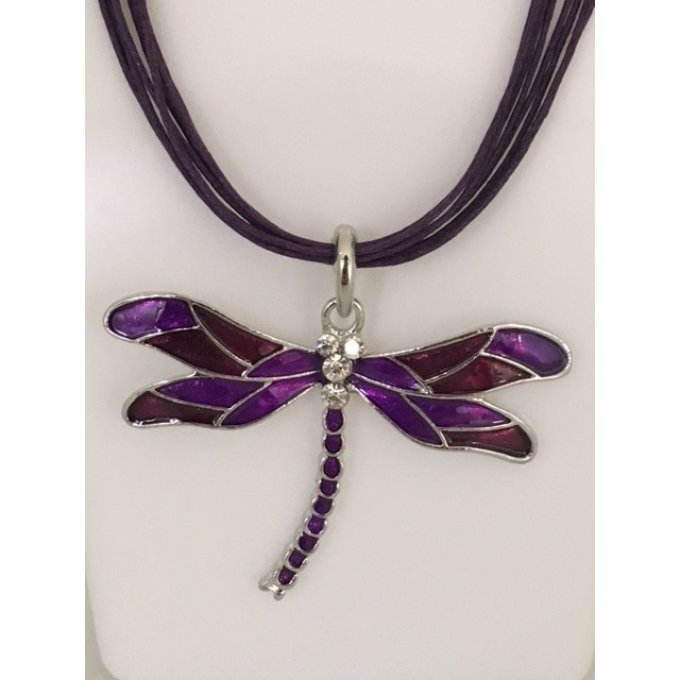 parure collier et boucles d'oreille libellule 