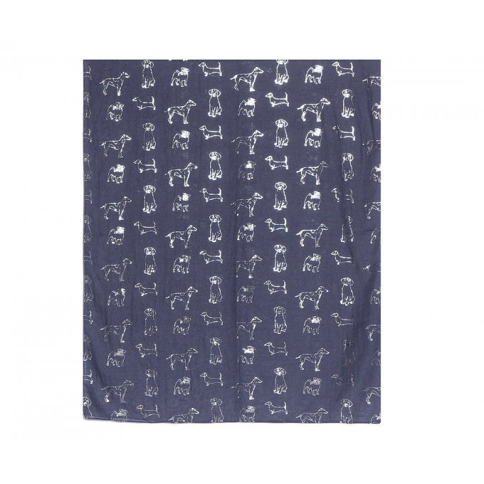 foulard bleu chien metallisé