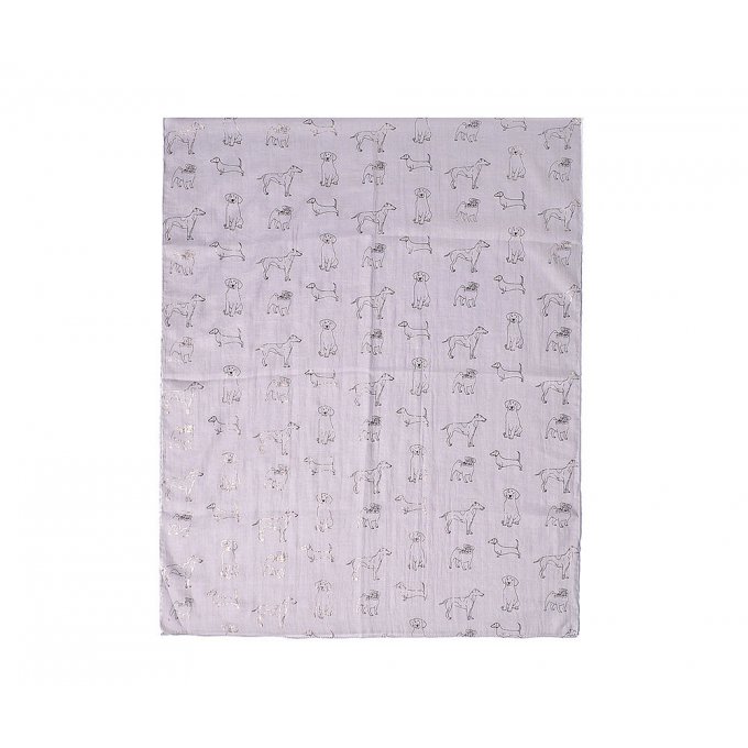 foulard gris chien métallisé