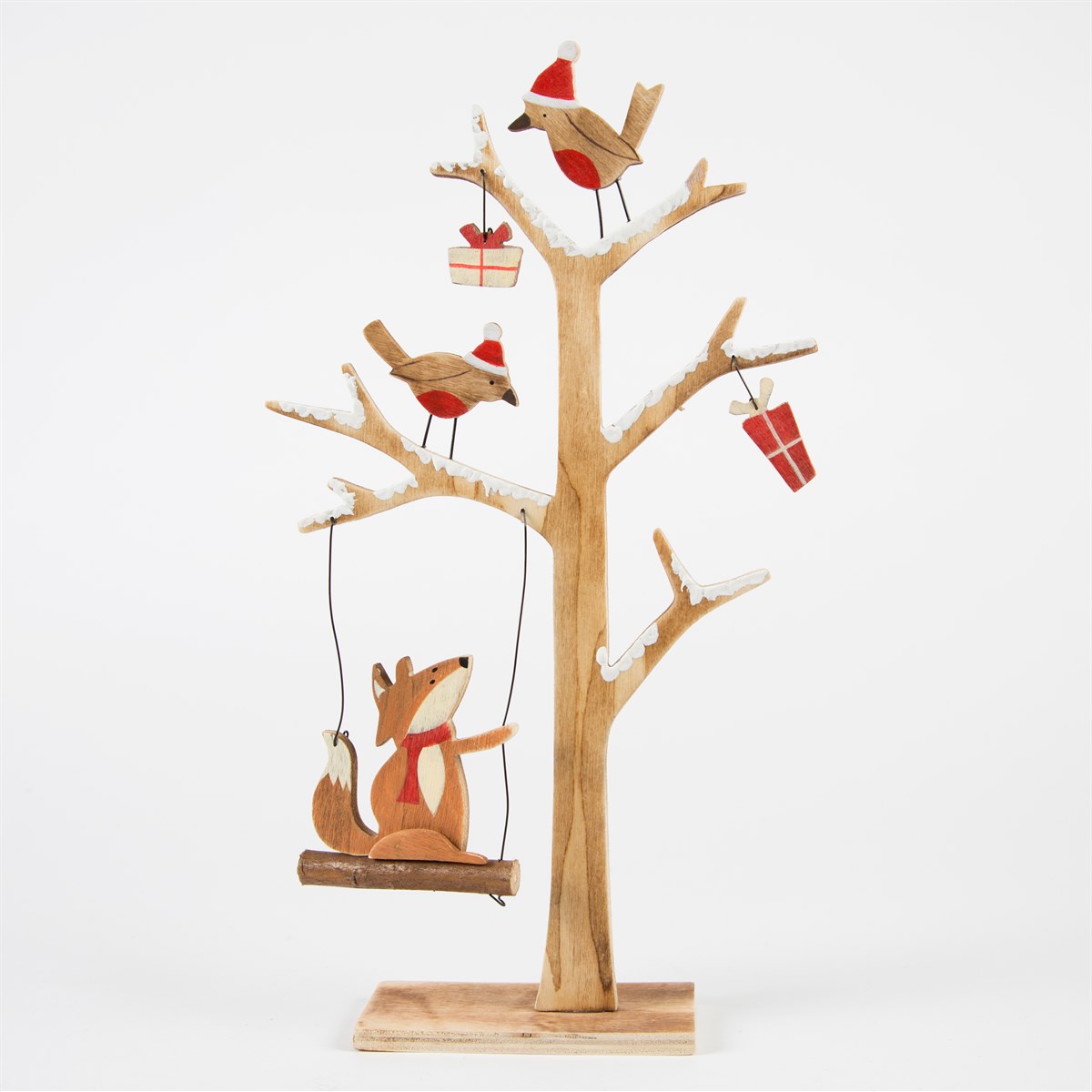 Décoration arbre renard et oiseaux
