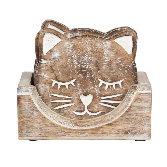 Coffret de 6 dessous de verre chat