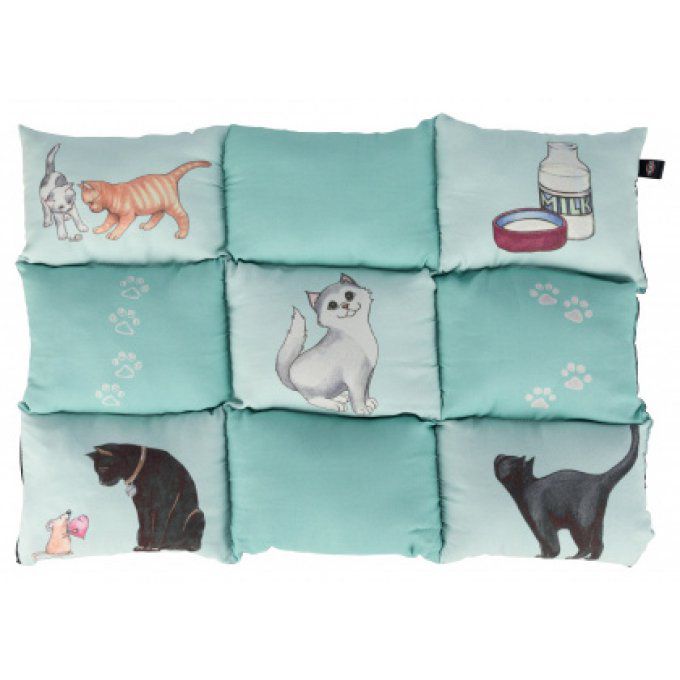 coussin douillet chat patchwork