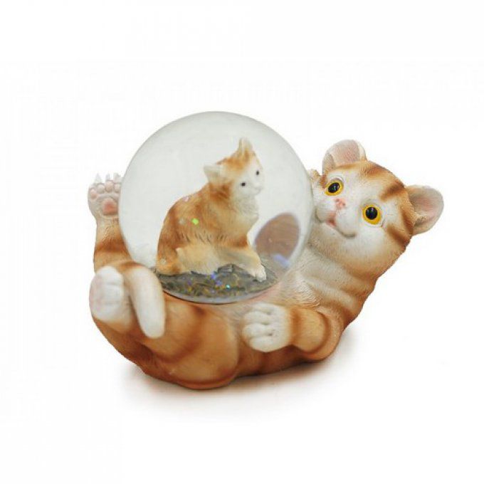 Boule à paillette avec deux chats