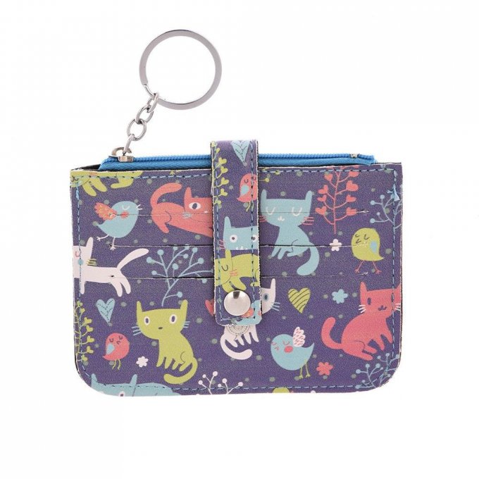 porte-monnaie porte carte chats