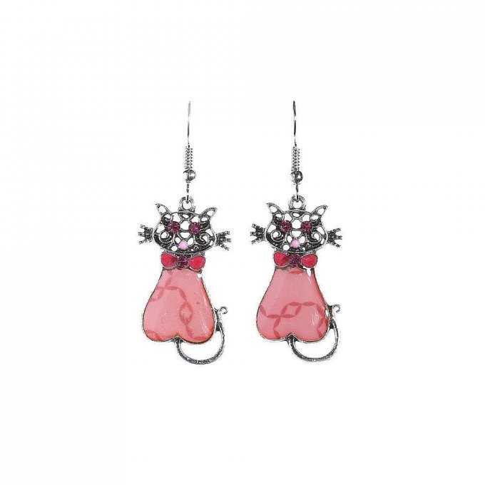 Boucle d'oreille chat tabby 
