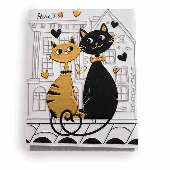 Aimant chat pretty cat détail doré.