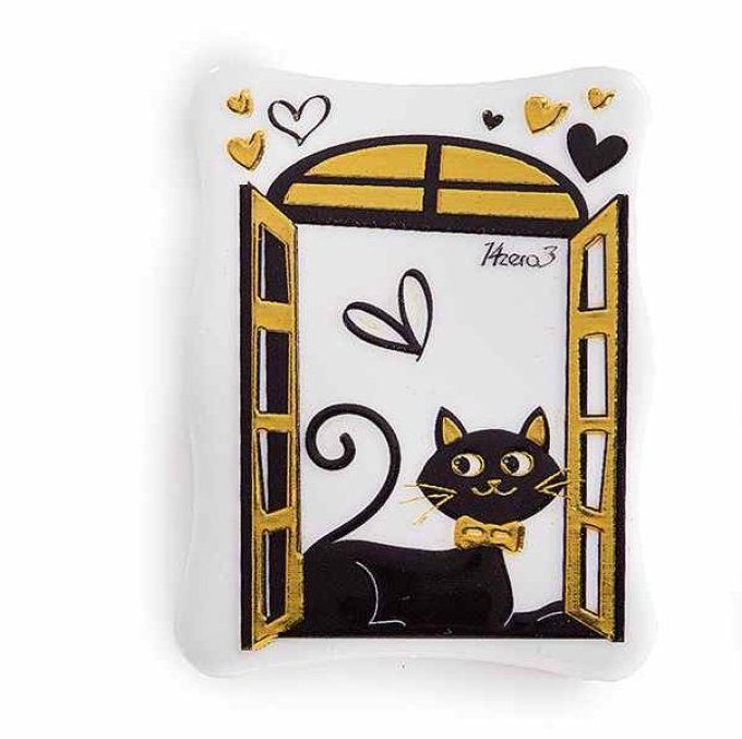 Aimant chat pretty cat détail doré.