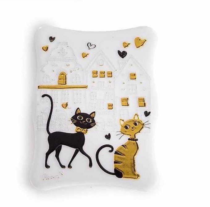 Aimant chat pretty cat détail doré.