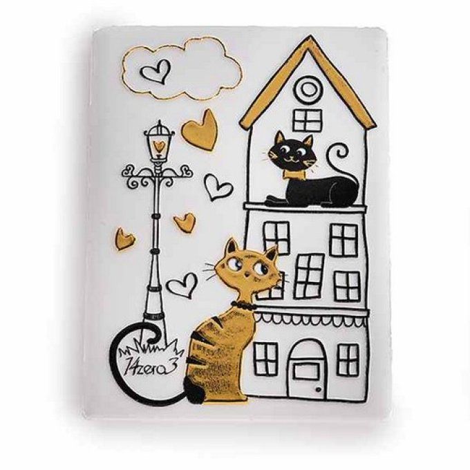 Aimant chat pretty cat détail doré.