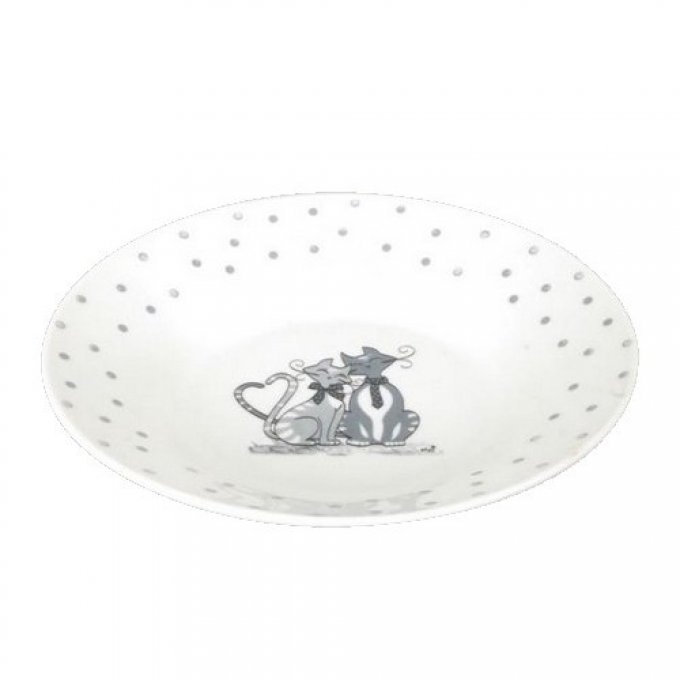Assiette creuse chats amoureux collection mistigris 