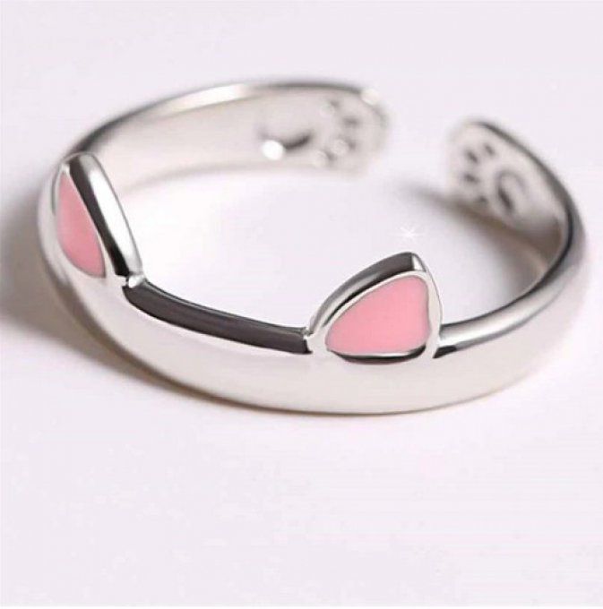 Bague oreille de chat rose ou noir