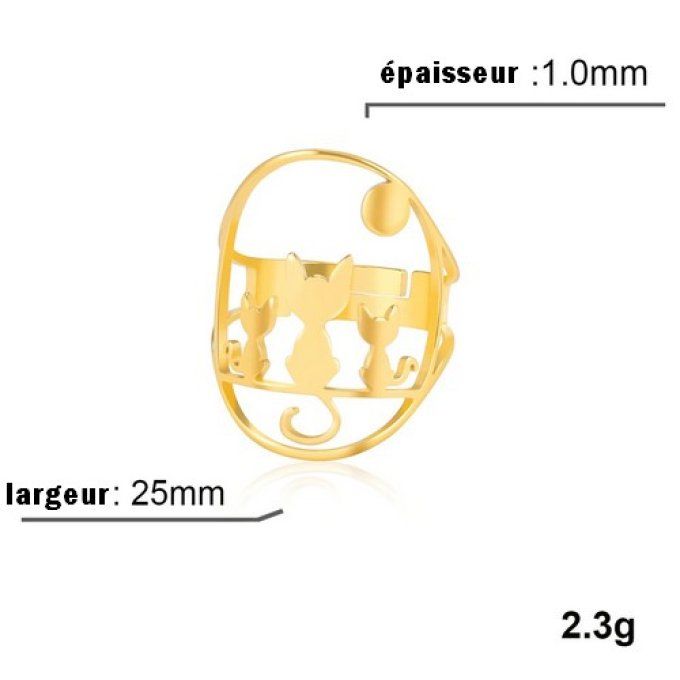 Bague famille de chats .