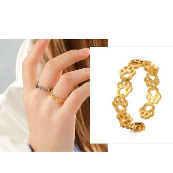 Bague pattes de chat ou chien ajustable Toutenchat