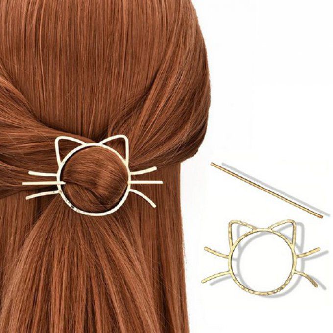 Barrette tête de chat