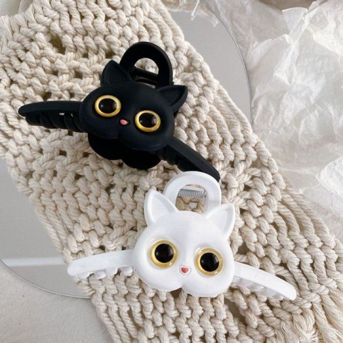 Bandeau d'oreilles de chat blanc ou pinces à cheveux Purrfect pour