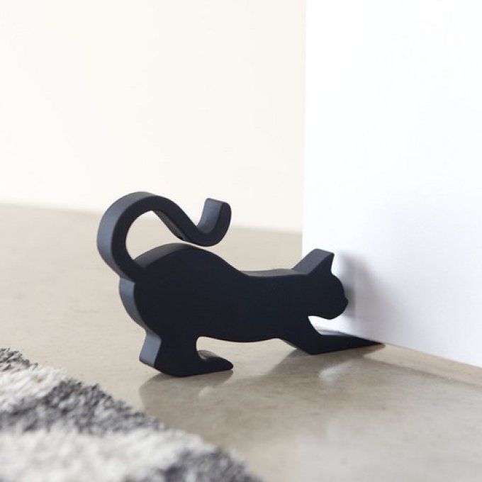 Balvi cale-porte Féline chat couleur noir.