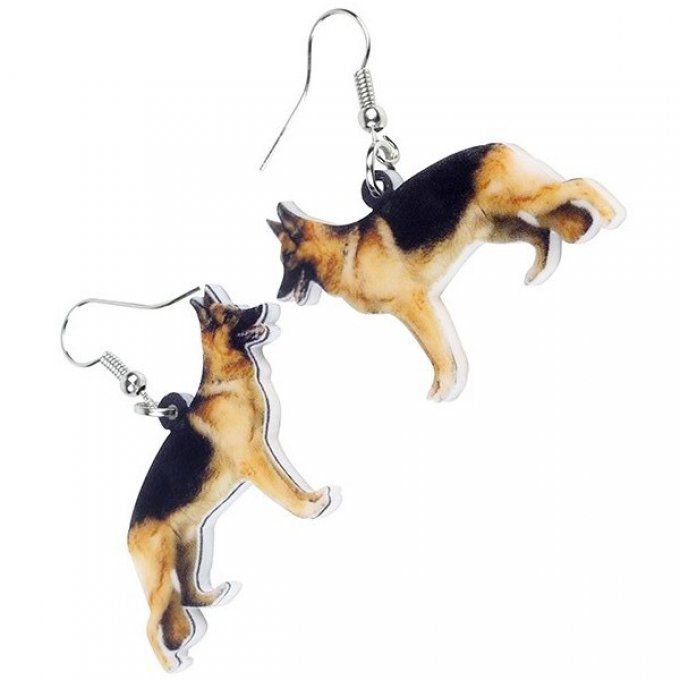 Boucles d'oreilles chien berger allemand