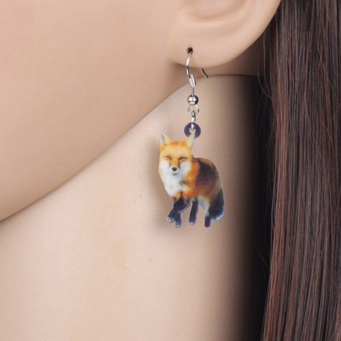 Boucles d'oreille renard