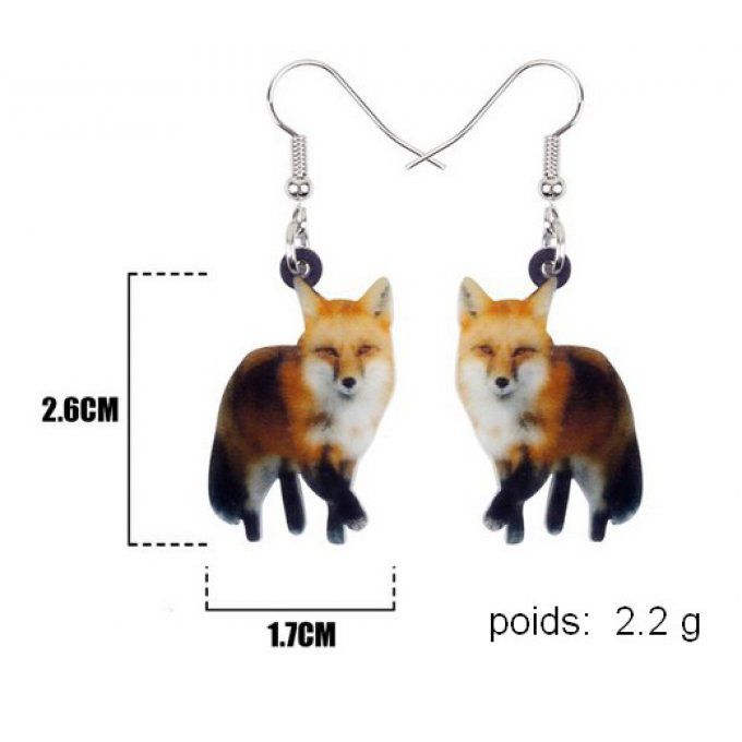 Boucles d'oreille renard