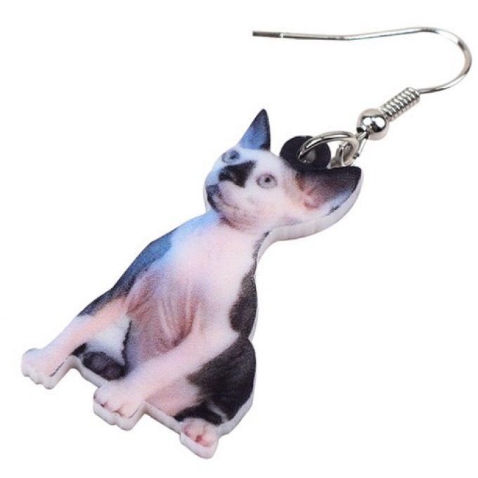 Boucles d'oreilles chat sphynx