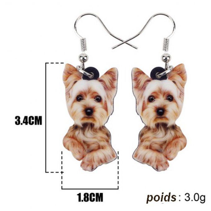 Boucles d'oreille chien yorkshire