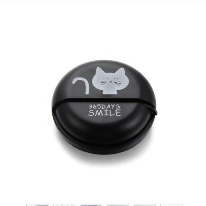 Étui rond multifonctionnel motif chat.