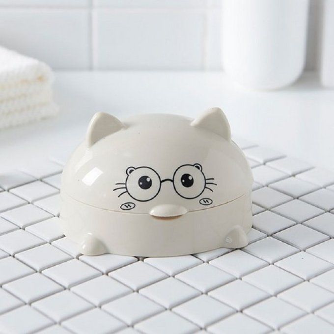 Porte savon chat à lunettes