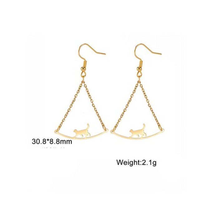 Boucles d'oreilles  l'équilibre du chat.