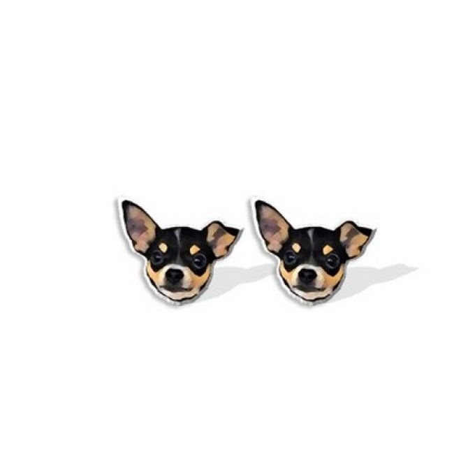 Boucles d'oreilles bouton chien chihuahua.