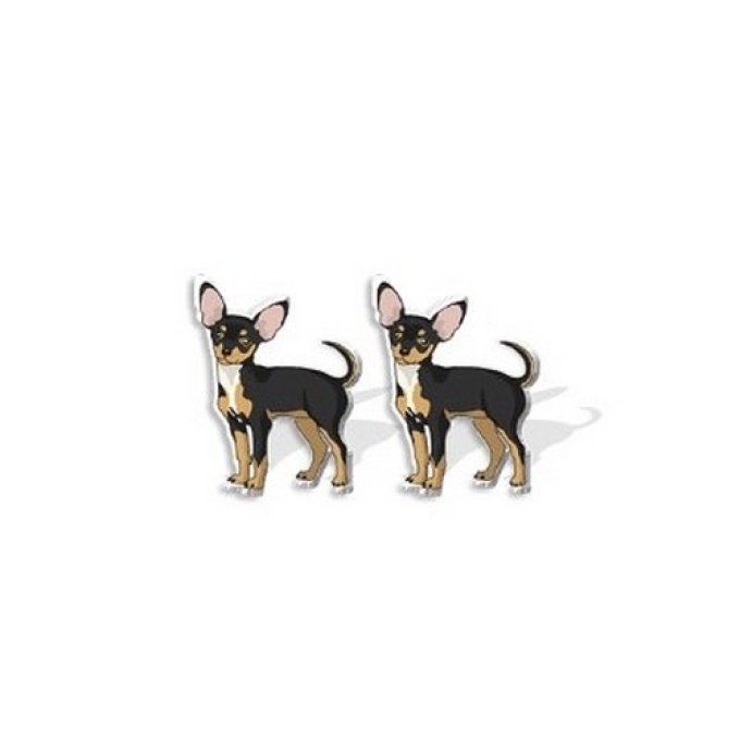 Boucles d'oreilles bouton chien chihuahua.