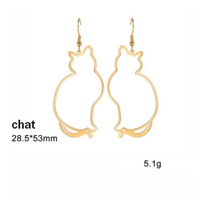 Boucles d'oreille silhouette de grand chat