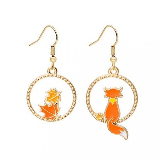 Boucles d'oreille renard en automne