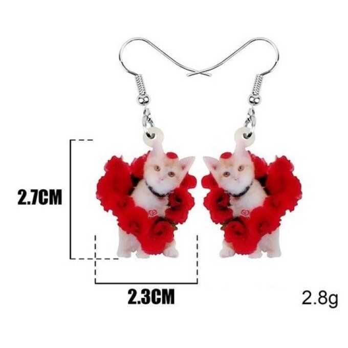 Boucles d'oreille chats spécial saint valentin.