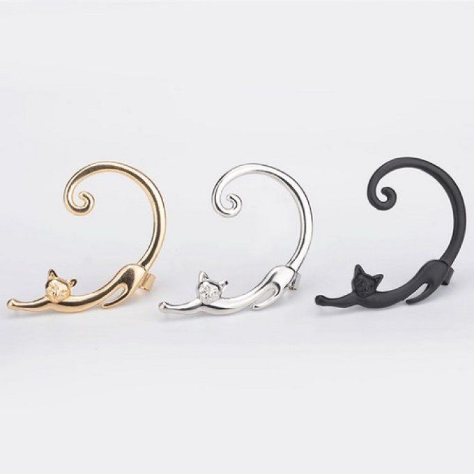 Boucle d'oreille chat en solo