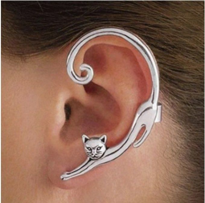 Boucle d'oreille chat en solo