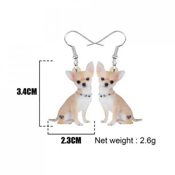 Boucles d'oreilles chiot chihuahua 