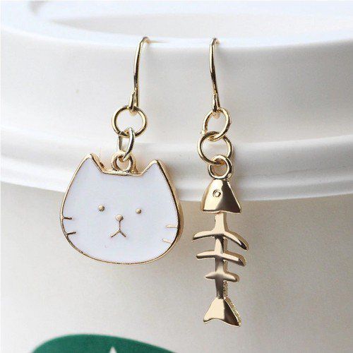 Boucles D Oreille Chat Et Son Poisson Toutenchat