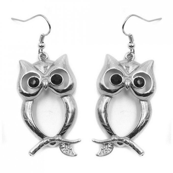Boucles d'oreille chouette 