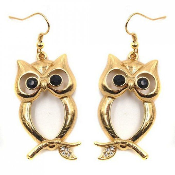 Boucles d'oreille chouette 