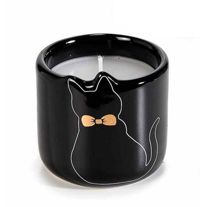 Bougie chat noir et or 