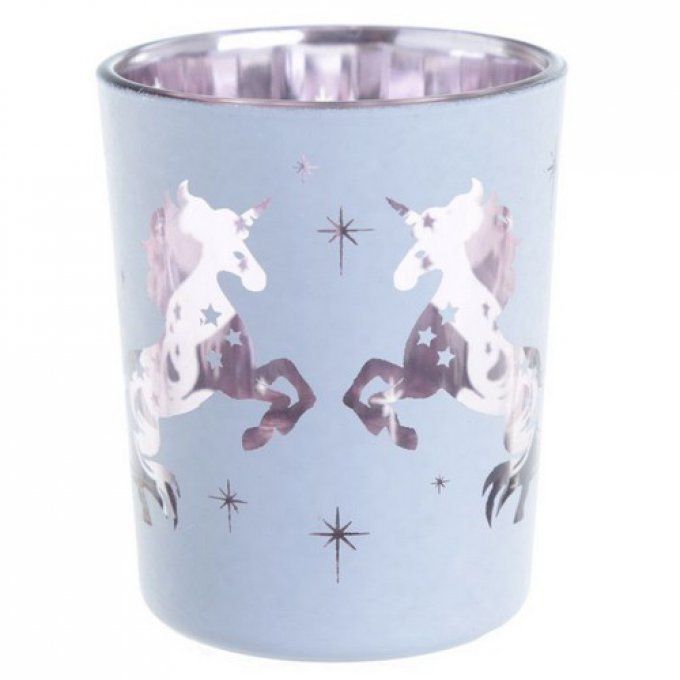 Lot de 2 Porte-bougie Photophores en Verre - Licorne