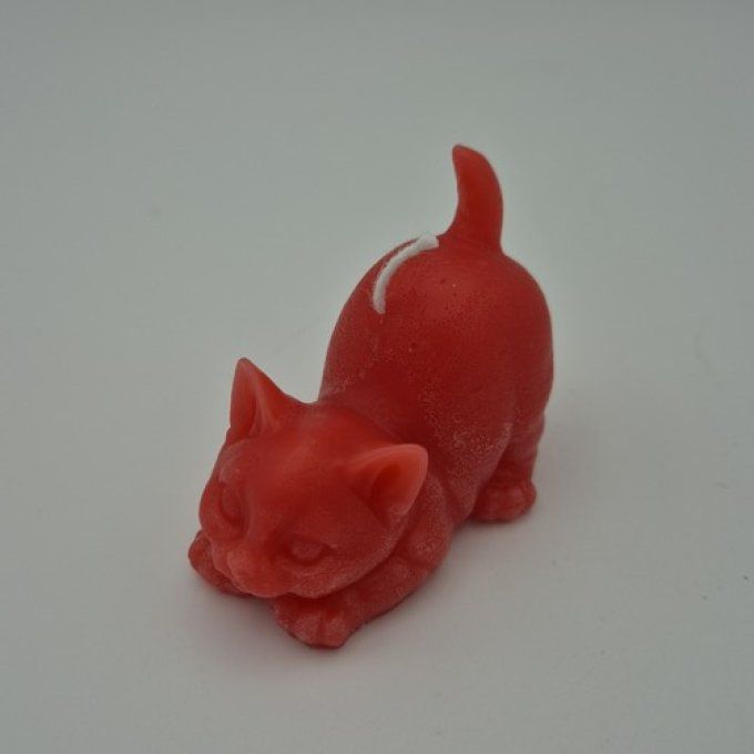 Bougie petit chat couché.