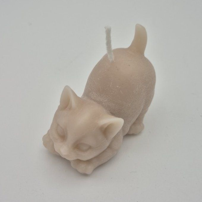 Bougie petit chat couché.