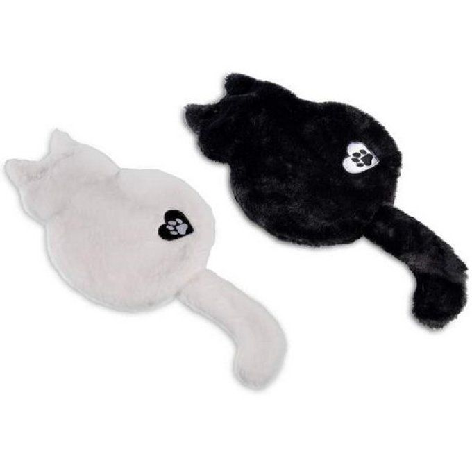 Bouillotte en peluche toute douce chat noir ou blanc.